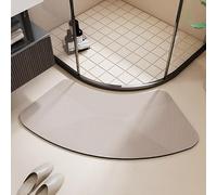 YongXinMY Tapis de douche incurvé - Diatomées à séchage rapide super absorbant - Dessous antidérapant en caoutchouc - Tapis de salle de bain de luxe à séchage rapide pour baignoire (14,45 x 70 cm)