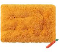 YongXinMY Tapis de lit pour chien et chat - Doux et chaud - Auto-chauffant - Couverture en peluche pour chiot et chaton - Lavable - Réversible - Pour intérieur et extérieur - L - 80 x 55 cm - Jaune