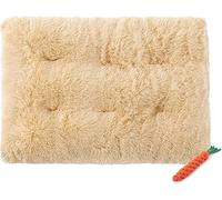 YongXinMY Tapis de lit pour chien et chat - Doux et chaud - Auto-chauffant - Couverture en peluche pour chiot et chaton - Lavable - Réversible - Pour intérieur et extérieur - L - 80 x 55 cm - Beige