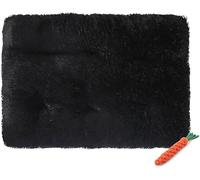 YongXinMY Tapis de lit pour chien et chat - Doux et chaud - Auto-chauffant - Couverture en peluche pour chiot et chaton - Lavable - Réversible - Pour intérieur et extérieur - S - 55 x 40 cm - Noir
