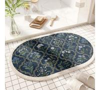 YongXinMY Tapis de salle de bain à imprimé floral de printemps - Tapis de bain pelucheux et antidérapant en microfibre pour entrée, chambre à coucher, cuisine, toilettes - Demi-cercle rectangulaire