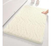 YongXinMY Tapis de salle de bain épais et absorbant - Style minimaliste - Texture ondulée - Surface en peluche douce - Envers antidérapant pour douche, toilettes, entrée, cuisine, utilisation en