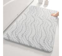 YongXinMY Tapis de salle de bain épais et absorbant - Style minimaliste - Texture ondulée - Surface en peluche douce - Envers antidérapant pour douche, toilettes, entrée, cuisine, utilisation en