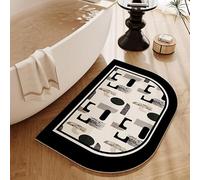 YongXinMY Tapis de salle de bain incurvé - Résistant aux taches - Imprimé rétro de style américain - Absorbant, antidérapant et à séchage rapide pour salle de bain, toilettes et décoration d'intérieur