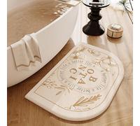 YongXinMY Tapis de salle de bain incurvé - Résistant aux taches - Imprimé rétro de style américain - Absorbant, antidérapant et à séchage rapide pour salle de bain, toilettes et décoration d'intérieur