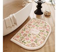 YongXinMY Tapis de salle de bain incurvé - Résistant aux taches - Imprimé rétro de style américain - Absorbant, antidérapant et à séchage rapide pour salle de bain, toilettes et décoration d'intérieur