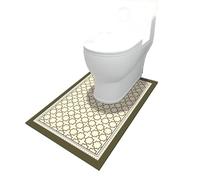 YongXinMY Tapis de toilette rétro en forme de U en cuir PVC imperméable, antidérapant, résistant à la saleté, séchage rapide, doux, absorbant et lavable (vert saffiano, 60 x 60 cm)