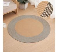 YongXinMY Tapis rond en corde de coton tissé à la main avec pompons - Tapis tressé réversible en coton doux et durable pour salon, chambre à coucher, bureau, balcon (#2, 80 cm)