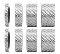 YONGZURA Carbon Fiber Spacer Kit 2 Sets | 5/10 / 15 / 20mm Stem Washers for Road Vehicles | Lightweight & Long - Lasting Headset Spacers/Adjusters | 28.6mm Inner Diameter (Silver)