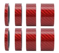 YONGZURA Carbon Fiber Spacer Kit 2 Sets | 5/10 / 15 / 20mm Stem Washers for Road Vehicles | Lightweight & Long - Lasting Headset Spacers/Adjusters | 28.6mm Inner Diameter (Red)