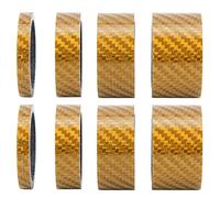 YONGZURA Carbon Fiber Spacer Kit 2 Sets | 5/10 / 15 / 20mm Stem Washers for Road Vehicles | Lightweight & Long - Lasting Headset Spacers/Adjusters | 28.6mm Inner Diameter (Golden)