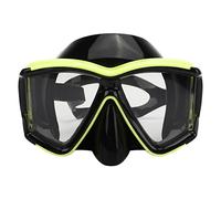 Yongzura - Lunettes de plongée avec Tuba - Étanches - Anti-buée - Verres en Verre trempé - Sangles réglables en Silicone - pour Adultes - Hommes et Femmes (Vert Fluorescent)