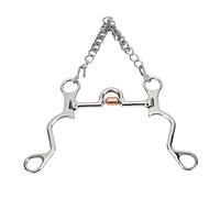 YONGZURA Pelham Horse Bit | Stainless Steel Equestrian Bit with Copper Roller | Jointed Bit for Horse Riding/Training/Performance | German Silver Decoration, Manual Carving (130MM)