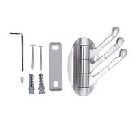 YONGZURA Sturdy Coat Hook 3 Pack | Zinc Alloy Wall Hooks with Round Base for Bathroom/Bedroom/Closet | Brushed Metallic Look, Hole Installation with Concealed Screws
