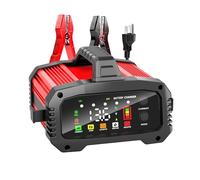 YONHAN Chargeur de Batterie de Voiture LiFePO4 25 A 12 V/24 V avec Mode Booster, Courant réglable à 5 Niveaux (25 A/20 A/8 A/2 A/Auto-A), Chargeur de Batterie pour Toutes Les Batteries au Plomb-Acide