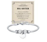 Yonhon Bracelet avec inscription « To My Granddaughter / Nièce » en forme de cœur et strass pour une grande sœur, cadeau d'anniversaire, de Noël, de Pâques, Acier inoxydable, Strass