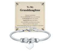 Yonhon Bracelet avec inscription « To My Granddaughter / Nièce » en forme de cœur et strass pour une grande sœur, cadeau d'anniversaire, de Noël, de Pâques, Acier inoxydable, Strass