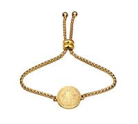 Yonhon Collier avec médaille de Saint Benoît en acier inoxydable - Cadeau catholique pour homme, Acier inoxydable, Pas de pierre précieuse