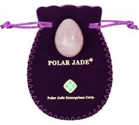 Yoni Egg of Rose Quartz, Drilled, Small, with Certificate and Instructions, Pink Love Stone, for Women to Strengthen Pelvic Floor Muscles and Counter Stress Adult Urinary Incontinence by Polar Jade