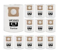 Yonice Lot de 12 sacs d'aspirateur VF3503 compatibles avec les aspirateurs Ridgid de 24 à 24 litres pour aspirateurs humides/secs, sacs de collecte de poussière jetables, taille B