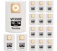 Yonice Lot de 15 sacs d'aspirateur VF3502 compatibles avec aspirateur Ridgid de 37 à 50 litres pour aspirateur humide et sec, 23743 sacs pour collecteur de poussière