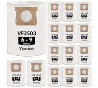 Yonice Lot de 15 sacs d'aspirateur VF3503 compatibles avec les aspirateurs Ridgid de 24 à 24 litres pour aspirateurs humides/secs, sacs de collecte de poussière jetables, taille B