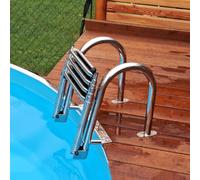 YONIISEA Échelle de Piscine en 316 Acier Inoxydable, 4 Marches, Pliable | pour Hauteur de la piscine : 120-150cm, Marches Antidérapantes + Main Courante, Capacité 220kg, pour Piscine, Bateau, Quai