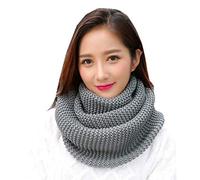 YONKOUNY Écharpe d'Hiver Femme en Tricot Chaud - Tube Cercle Collier Foulard Couleur Unie Tricoté Cache-Cou