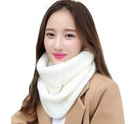 YONKOUNY Écharpe d'hiver tricotée Chaud Écharpe tube Collier Foulard Couleur unie