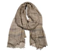 YONKOUNY Écharpe Douce Chaude Homme Coton Lin Confortable Foulards Chèche à Rayures Écharpe Longue Chale Stole pour Automne et Hiver (kaki)