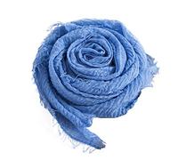 YONKOUNY Echarpe en Coton et Lin Femme Hiver Chaud Foulard Élégant Longue Echarpe Couleur Unie Châle Cache-cou pour Mariage Soirée Cocktail Fête (Bleu clair)