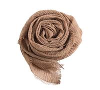 YONKOUNY Echarpe en Coton et Lin Femme Hiver Chaud Foulard Élégant Longue Echarpe Couleur Unie Châle Cache-cou pour Mariage Soirée Cocktail Fête (Kaki)