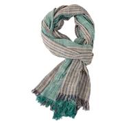 YONKOUNY Écharpe Hommes Mode Automne et Hiver Echarpe de Plissée Coton Lin Longue Écharpe Châle (Vert)