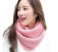 YONKOUNY Femme Écharpe d'hiver en Tricot Chaud Écharpe Tube Cercle Collier Foulard Couleur Unie Tricoté Écharpe Cache-Cou