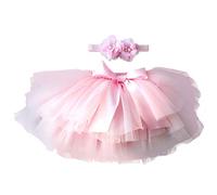 YONKOUNY Tutu Bébé Fille Super Doux Nouveau-Né Naissance Jupe Tutu en Tulle Princesse Mini Jupes Princesse Costume Ballet Skirt (Rose, 6-12 Mois)