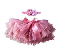 YONKOUNY Tutu Bébé Fille Super Doux Nouveau-Né Naissance Jupe Tutu en Tulle Princesse Mini Jupes Princesse Costume Ballet Skirt (Pastèque Rouge, 1-2 Ans)
