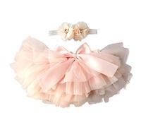 YONKOUNY Tutu Bébé Fille Super Doux Nouveau-Né Naissance Jupe Tutu en Tulle Princesse Mini Jupes Princesse Costume Ballet Skirt (Pêche Rouge, 0-6 Mois)