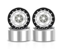 YONMFRDS pour Axial pour SCX10 pour Wraith pour Capra RR10 RBX10 pour Traxxas pour TRX4 D90 1/10 4 Pièces Jante De Roue en Métal 2,2" Beadlock Moyeu Voiture RC Crawler Rc Pneus Voitures Kit(Black)