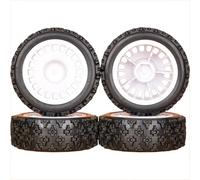 YONMFRDS pour LC PTG-2 1/10 4PCS Pneus en Caoutchouc Roues 72X26mm Adaptateur 12mm Télécommande RC Tout-Terrain pour Modèle De Voiture De Rallye pour Course Rc Pneus Voitures Kit(White,A)