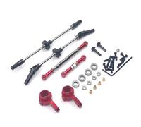 YONMFRDS pour MangNiu pour MN98 99S D90 D91 D96 V1 Essieu Avant Et Arrière en Métal Télécommande Voiture Véhicule À Chenilles Et Accessoires Mise À Niveau Remplacement RC Pièces De Bricolage(Red)