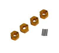 YONMFRDS pour MJX pour Hyper Go H16 16207 1/14 14301 14210 H1BM 1/16 4 Piezas pour Cubo Hexagonal Rueda Metal 12 Mm Accesorios Repuestos Coche RC RC Pièces De Bricolage(Yellow)