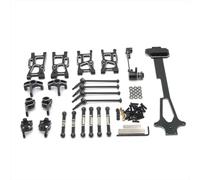 YONMFRDS pour WLtoys 124017 124016 124018 124019 1/12 Métal Bras Oscillant Groupe Coupelles Direction Ensemble 10 Pièces Rechange Voiture RC Utilisation RC Pièces De Bricolage(Black)