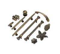 YONMLEDO Poignées De Tiroir Antique 2pcs Vintage Wardrobe Door And Cabinet Handle Antique Bronze Furniture Hardware Fitting Single Hole Drawer Knob Kitchen Handle(Z942-128mm)