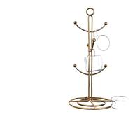 YONMLEDO Support À Tasse À Café Pour Comptoir Countertop Mug Tree, 6 Hook Coffee Cup Dryer Kitchen Coffee Mug Tree Countertop Tea Cups Holder Stand,Gold