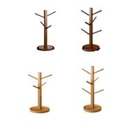 YONMLEDO Support À Tasse À Café Pour Comptoir Porte-tasse à café en forme d'arbre, 4/6 crochets, gain de place, présentoir suspendu, multifonctionnel(Type A-4Hooks)