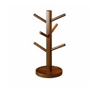 YONMLEDO Support À Tasse À Café Pour Comptoir Support de tasse à café en forme d'arbre, gain de place avec 6 crochets, présentoir suspendu, support de tasse Compact décoratif(Brown 6 Hooks)