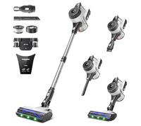 YONNDER Aspirateur balai sans fil 45 kPA/550 W/60 min, convient pour le nettoyage d'une large gamme de sols (argenté)