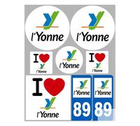 Yonne (8 Autocollants Variés) - Sticker/Autocollant