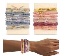 YONOY Lot de 20 élastiques à cheveux bohèmes pour femme, 5 styles, jolis bracelets à cheveux fins et épais, sans endommager les cheveux