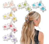 YONOY Lot de 6 pinces à cheveux en forme de fleur pour femme, antidérapantes et mates, pinces à cheveux hawaïennes, grandes pinces à cheveux en forme de fleur de plumeria, accessoires pour cheveux de